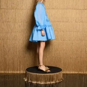dream sister jane blue dress Blues Jacquard Midi Dress Royal Blue / M+